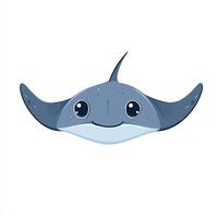 A cartoon sting ray with big eyes and a smile vector