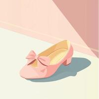 A pink shoe with a bow on the front vector