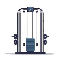 A gym machine with weights and a barbell vector
