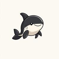 A cartoon shark with a smile on its face vector