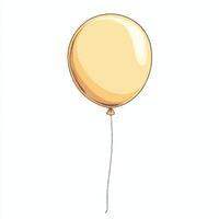 A yellow balloon with a string attached to it vector