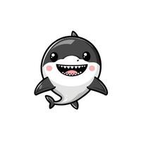 cartoon shark with a smile on its face vector