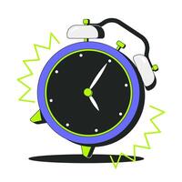 Ringing alarm clock 2D onboarding ui illustration. Time management. Urgency, reminder, scheduling. Hurry alarmclock. Wake up cartoon concept isolated on white. Flat abstract metaphor vector