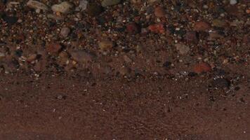A close up of a rock and sand video