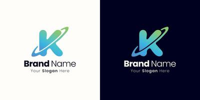 Modern Logo Design with Letter K and Circular Swish for Brand Identity vector