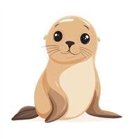 A cute seal sitting on the ground vector