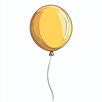 A yellow balloon with a long string vector