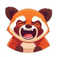 A cartoon red panda is laughing vector
