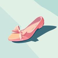 A pink shoe with a bow on the side vector