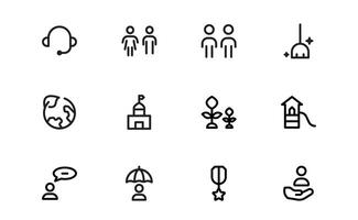 Public Services Icons bundle collection. Editable, Premium, Clean, Outline Graphics for Civic, Infrastructure, and Community Service Applications vector