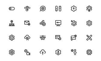 Settings Icon Pack. Scalable flat icons for Adjustment, Optimization, and Fine-Tuning of Applications and Systems vector
