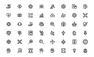Core Values Icons bundle collection. Professional Line Art for Integrity, Collaboration, Innovation, and Corporate Branding vector