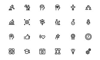 Core Values Icon Pack. Professional Outline Art for Integrity, Collaboration, Innovation, and Corporate Branding vector