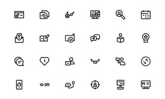 Creative Blogging Icons set collection. Outline and Filled Designs for Blogs, Websites, and Social Media Content vector