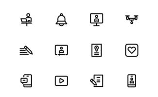 Creative Blogging Icon bundle. Outline and Filled Designs for Blogs, Websites, and Social Media Content vector