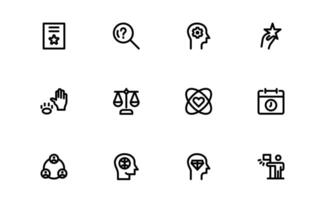 Core Values Icons Pack Collection. Professional Line Art for Integrity, Collaboration, Innovation, and Corporate Branding vector