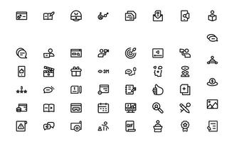 Creative Blogging Icons set package. Outline and Filled Designs for Blogs, Websites, and Social Media Content vector