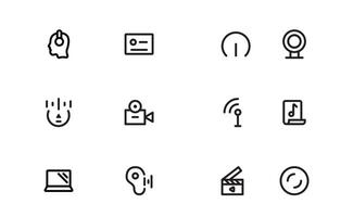 Audio Icon set collection. Scalable Illustrations for Music, Film, Podcasting, and Content Creation Needs vector