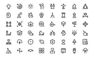 Core Values Icon Package. Professional Line Art for Integrity, Collaboration, Innovation, and Corporate Branding vector