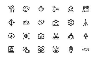 Core Values Icon Pack collection. Professional Line Art for Integrity, Collaboration, Innovation, and Corporate Branding vector