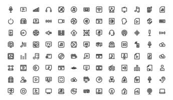Audio Icons Pack. Editable, Clean, Scalable Illustrations for Music, Film, Podcasting, and Content Creation Needs vector