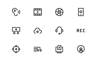 Audio Icons set . Scalable Illustrations for Music, Film, Podcasting, and Content Creation Needs vector