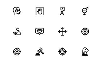 Core Values Icons collection. Professional Line Art for Integrity, Collaboration, Innovation, and Corporate Branding vector