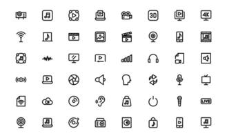 Audio Icons bundle package. Scalable Illustrations for Music, Film, Podcasting, and Content Creation Needs vector
