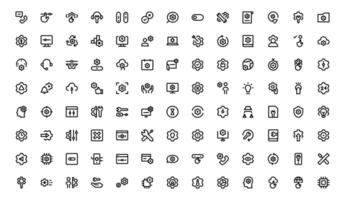 Settings Icon Pack. Scalable line art for Adjustment, Optimization, and Fine-Tuning of Applications and Systems vector