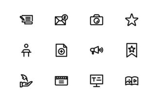 Creative Blogging Icon bundle collection. Outline and Filled Designs for Blogs, Websites, and Social Media Content vector