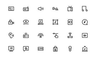 Audio Icons Pack. Scalable Illustrations for Music, Film, Podcasting, and Content Creation Needs vector