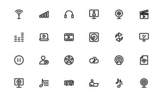 Audio Icons Pack collection. Scalable Illustrations for Music, Film, Podcasting, and Content Creation Needs vector