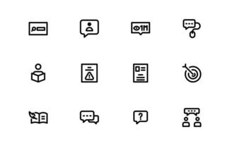 Creative Blogging Icon bundle pack. Outline and Filled Designs for Blogs, Websites, and Social Media Content vector