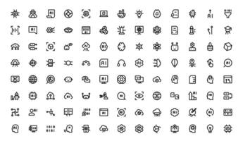 AI and Networking Icons. High-Quality Illustrations for Machine Learning, Cloud Networking, Data Security, and UI-UX Design Solutions vector