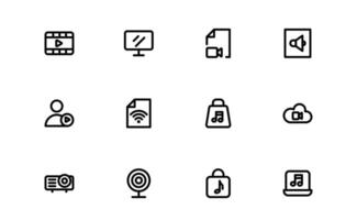 Audio Icons set. Scalable Illustrations for Music, Film, Podcasting, and Content Creation Needs vector