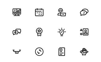 Creative Blogging Icons. Editable Outline and Filled Designs for Blogs, Websites, and Social Media Content vector