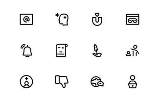Creative Blogging Icons package. Outline and Filled Designs for Blogs, Websites, and Social Media Content vector