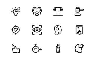 Core Values Icon Pack. Clean Professional Line Art for Integrity, Collaboration, Innovation, and Corporate Branding vector