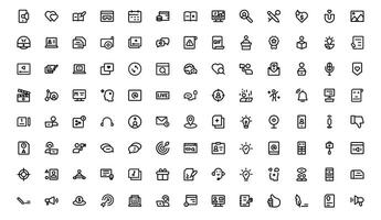 Creative Blogging Icons set. Outline and Filled Designs for Blogs, Websites, and Social Media Content vector