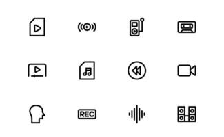 Audio Icon Collection. Professional Scalable Illustrations for Music, Film, Podcasting, and Content Creation Needs vector