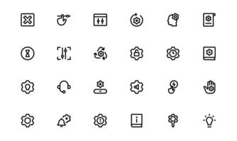 Settings Icon Package bundle. Scalable Graphics for Adjustment, Optimization, and Fine-Tuning of Applications and Systems vector