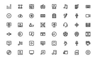 Audio Icons set bundle. Scalable Illustrations for Music, Film, Podcasting, and Content Creation Needs vector