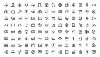Audio Icon Pack. Editable, Scalable Illustrations for Music, Film, Podcasting, and Content Creation Needs vector