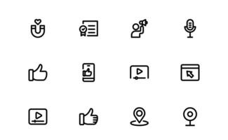Creative Blogging Icon set package. Outline and Filled Designs for Blogs, Websites, and Social Media Content vector