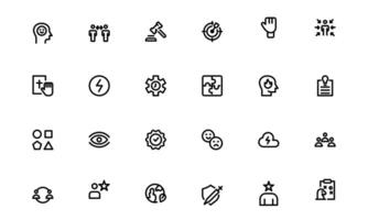 Core Values Icon bundle. Clean, Professional Line Art for Integrity, Collaboration, Innovation, and Corporate Branding vector