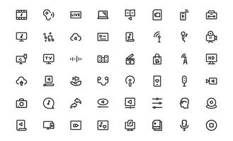 Audio Icons set Pack. Scalable Illustrations for Music, Film, Podcasting, and Content Creation Needs vector