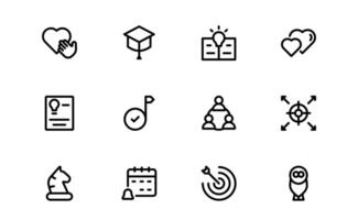 Core Values Icon Package collection. Professional Line Art for Integrity, Collaboration, Innovation, and Corporate Branding vector