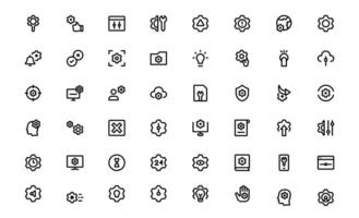 Settings Icon Pack. Editable, Clean, Scalable Graphics for Adjustment, Optimization, and Fine-Tuning of Applications and Systems vector