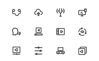 Audio Icon bundle pack. Scalable Illustrations for Music, Film, Podcasting, and Content Creation Needs vector