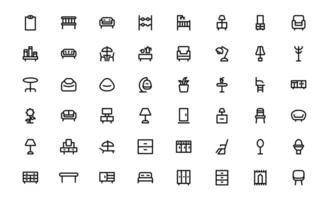 Furniture Icons bundle package for Interior Designers. Scalable Graphics for Modern, Classic, and Minimalist Furniture vector